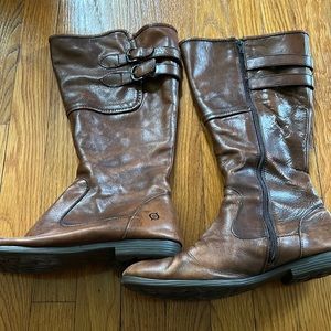 Women’s Born brown leather zip up boots, size 11